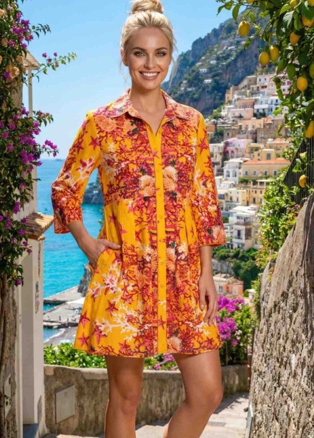 Antica Sartoria 2026 Stars & Seashells Button Front Dress Size S Nwt