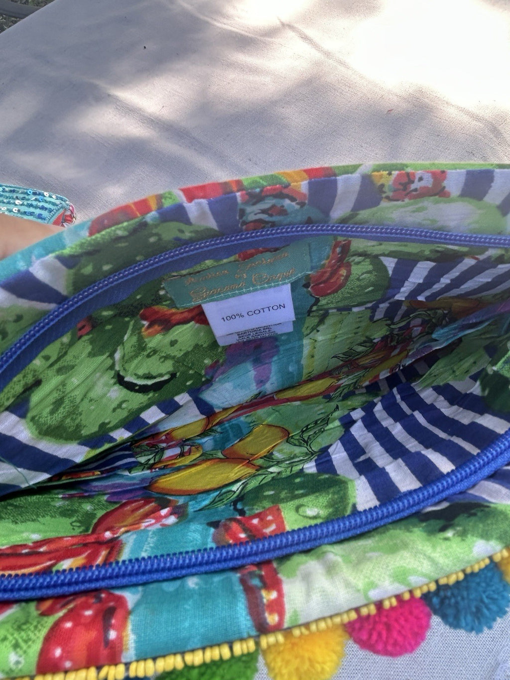 ANTICA SARTORIA SICILIAN CART CACTUS & LEMONS ON BACK BEAD & SEQUINS PURSE NWT