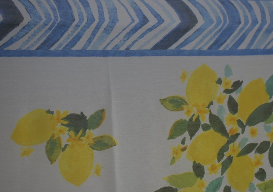 ANTICA SARTORIA 2025 WHITE WITH LEMONS COTTON SCARF 40x70