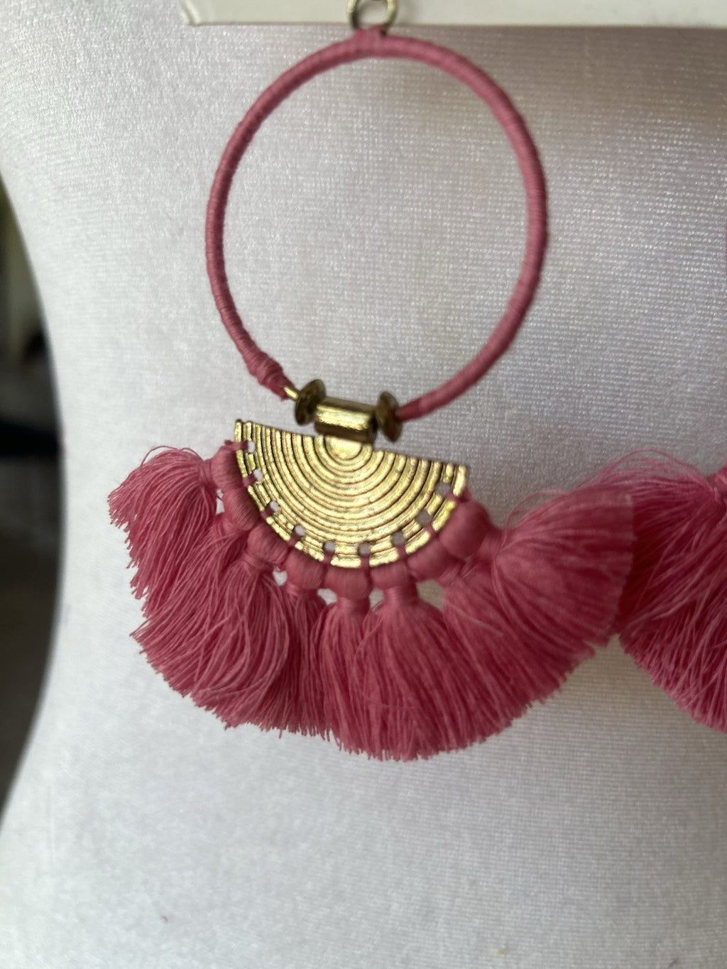 ANTICA SARTORIA PINK HOOP FAN PIERCED EARRINGS NWT SOLD OUT