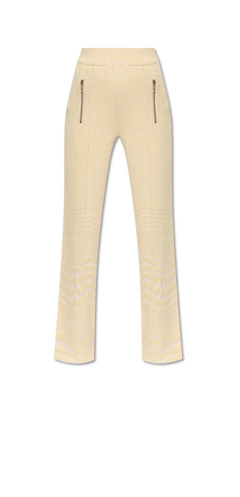 Burberry Houndstooth Jacquard High Waisted Trousers Small Pink Yellow Gorgeous