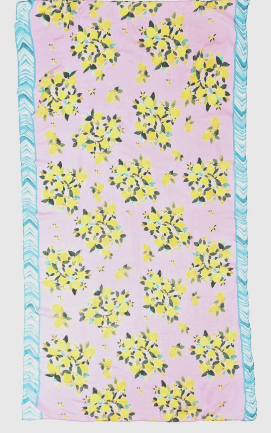 Antica Sartoria Pink With Lemon Chiffon Scarf NWT sarong 40x70