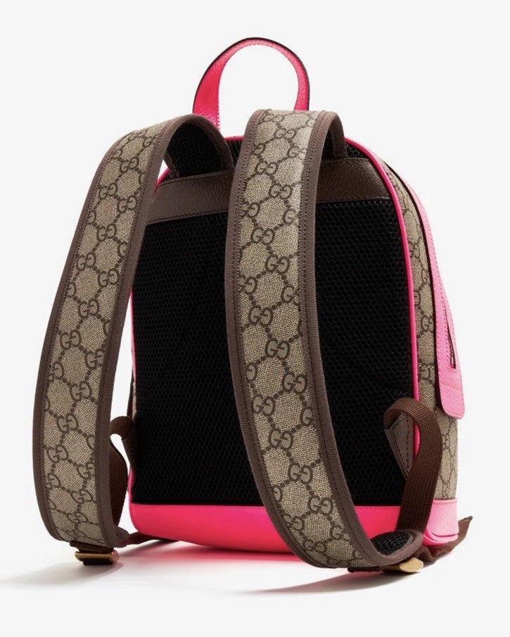 GUCCI Ophidia GG Brown And Pink small backpack Nwt  Gorgeous