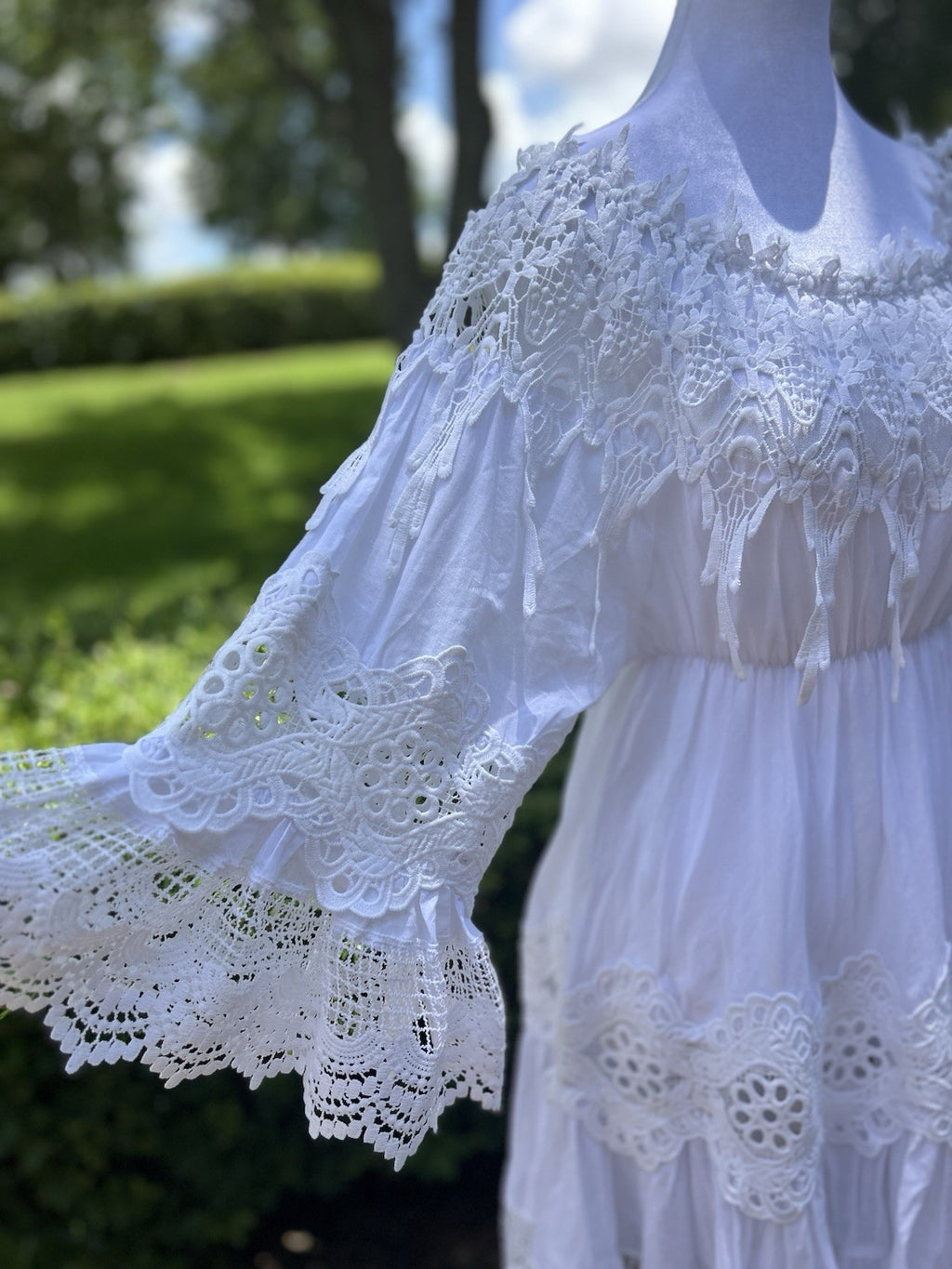 Antica Sartoria Short White Lace & Cotton Dress Gorgeous NWT O/S