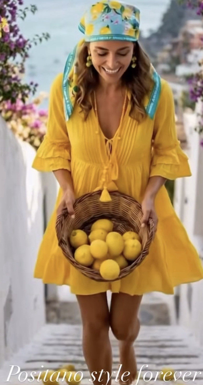 Antica Sartoria 2026 Lemony Lemon Tie Front Dress NWT O/S