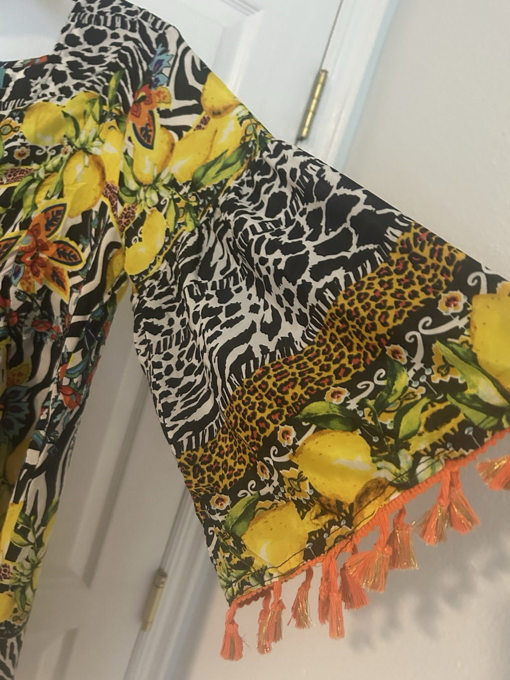 Antica Sartoria 2023 Lemon Orange And Zebra Dress NWT O/S