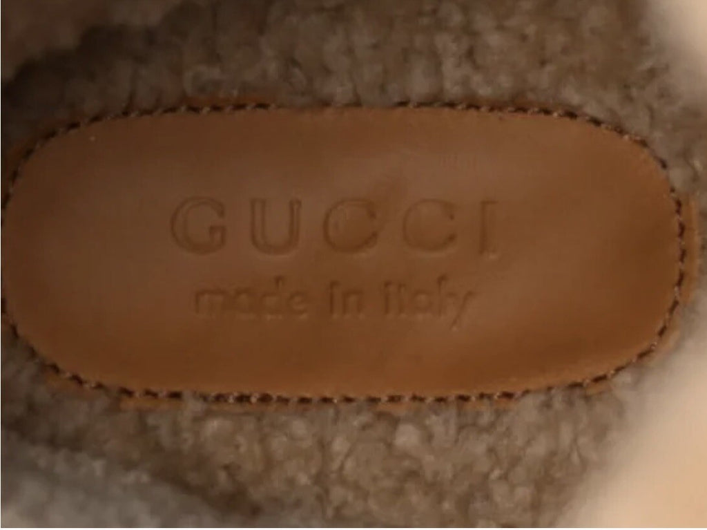 Gucci Interlocking GG Wool Monogram Shearling Boots Size 39+ NEW In BOX