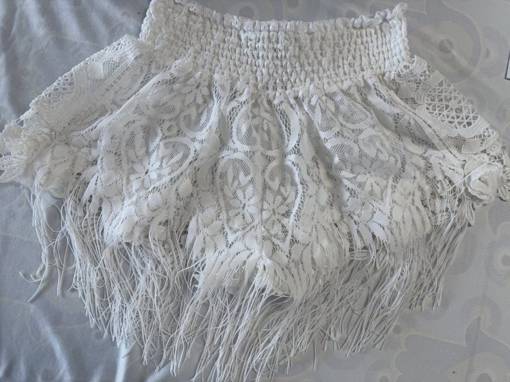 Antica Sartoria White Lace Short / Top Set NWT O/S Gorgeous