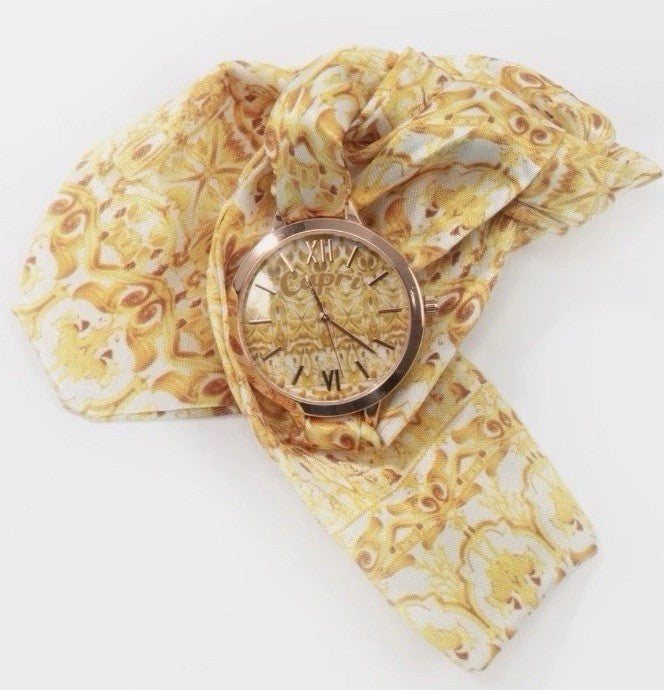 Antica Sartoria 2025 Yellow Gold White Tie Wrist Watch NIB