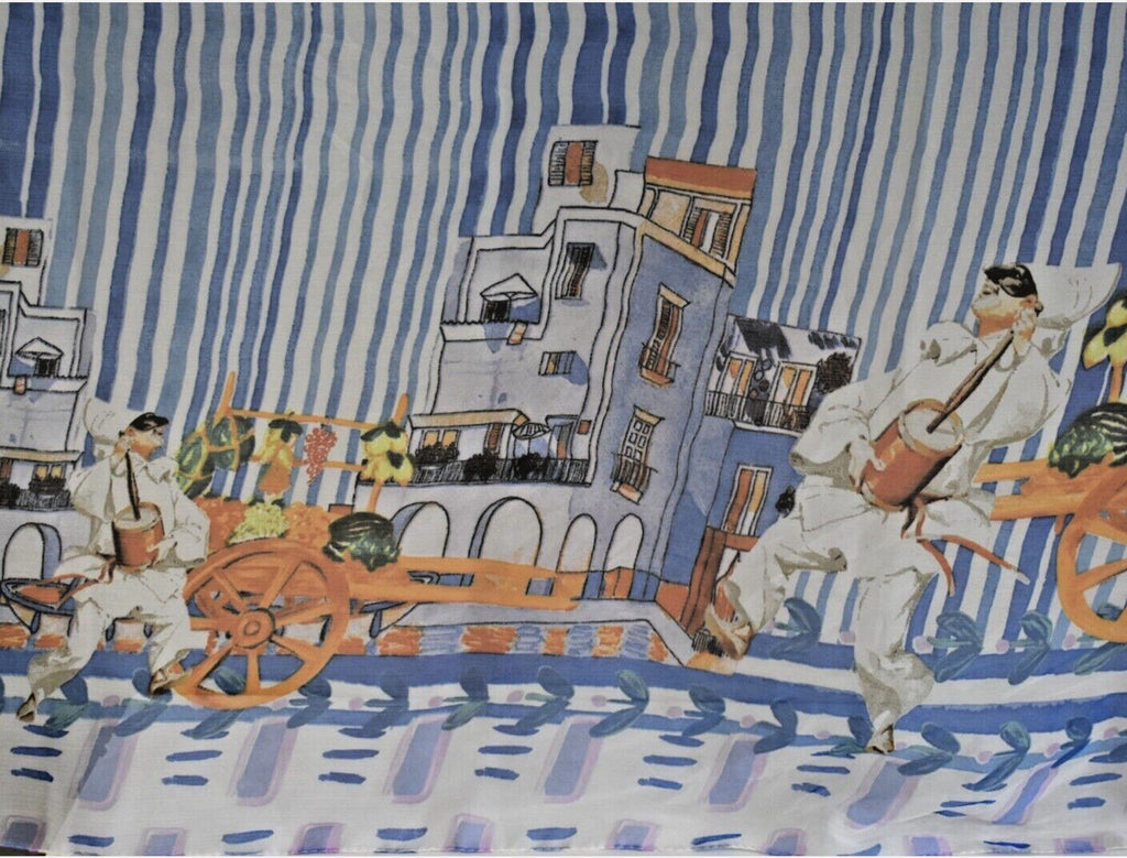 ANTICA SARTORIA 2024 DANCING HARLEQUIN STRIPES Cotton SCARF 40x70 NWT