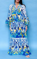 Antica Sartoria 2024 Long Blue & White Dress NWT O/S