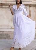 Antica Sartoria 2024 White Gorgeous Long Embroidered Dress Flowers NWT O/S