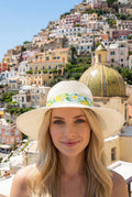 Antica Sartoria 2026 Sun Hat Positano Aqua Lemon 🍋 Perfect Nwt O/S