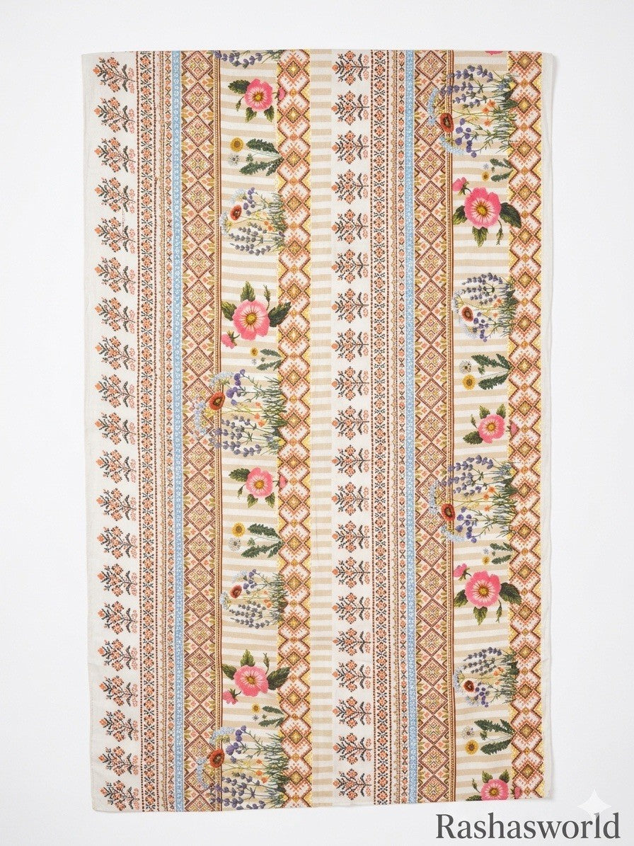 Antica Sartoria Gorgeous Soft Rose & Nude  40x70 Cotton Scarf NWT