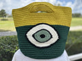 Crochet Hand Woven Evil Eye Bag Luxury Macrame knit Bucket bag Multicolor 🧶🧿