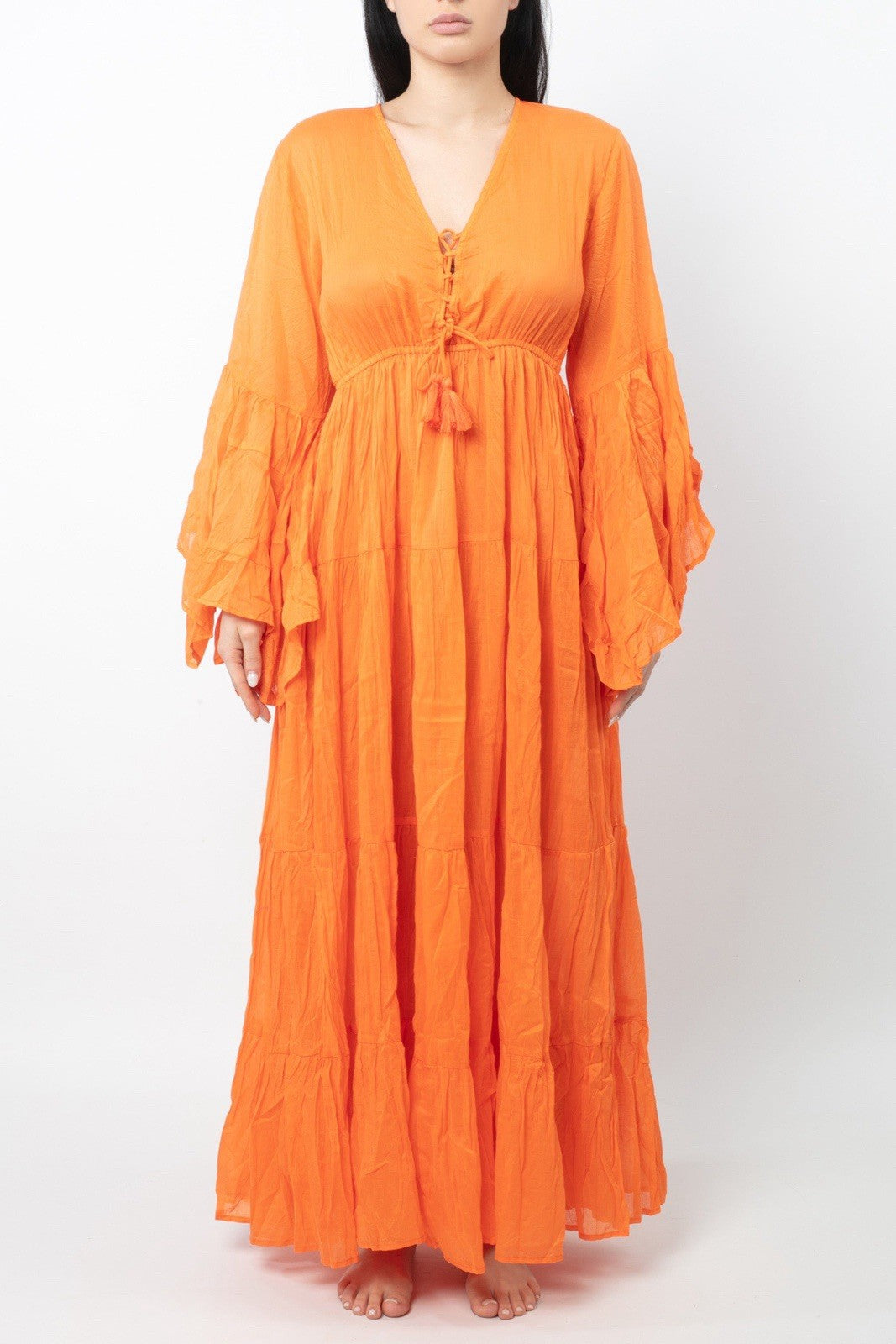 Antica Sartoria 2025 Long Cantaloupe Flare Dress NWT O/S