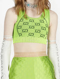 Gucci GG Florecent Love Parade Crop Top L 💚