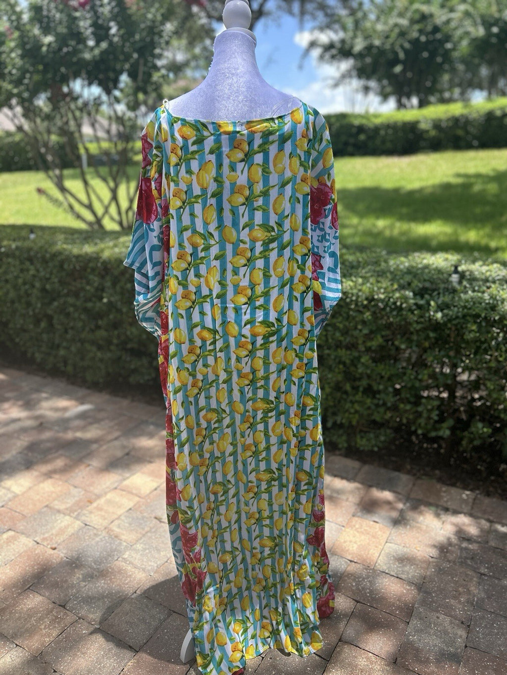 Antica Sartoria 2024 Lemon Flower Kaftan Mumu OS XXL
