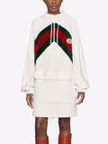 Gucci Cotton dress / Top with chenille Web Drawstring Hoodie New Size 40 Sale