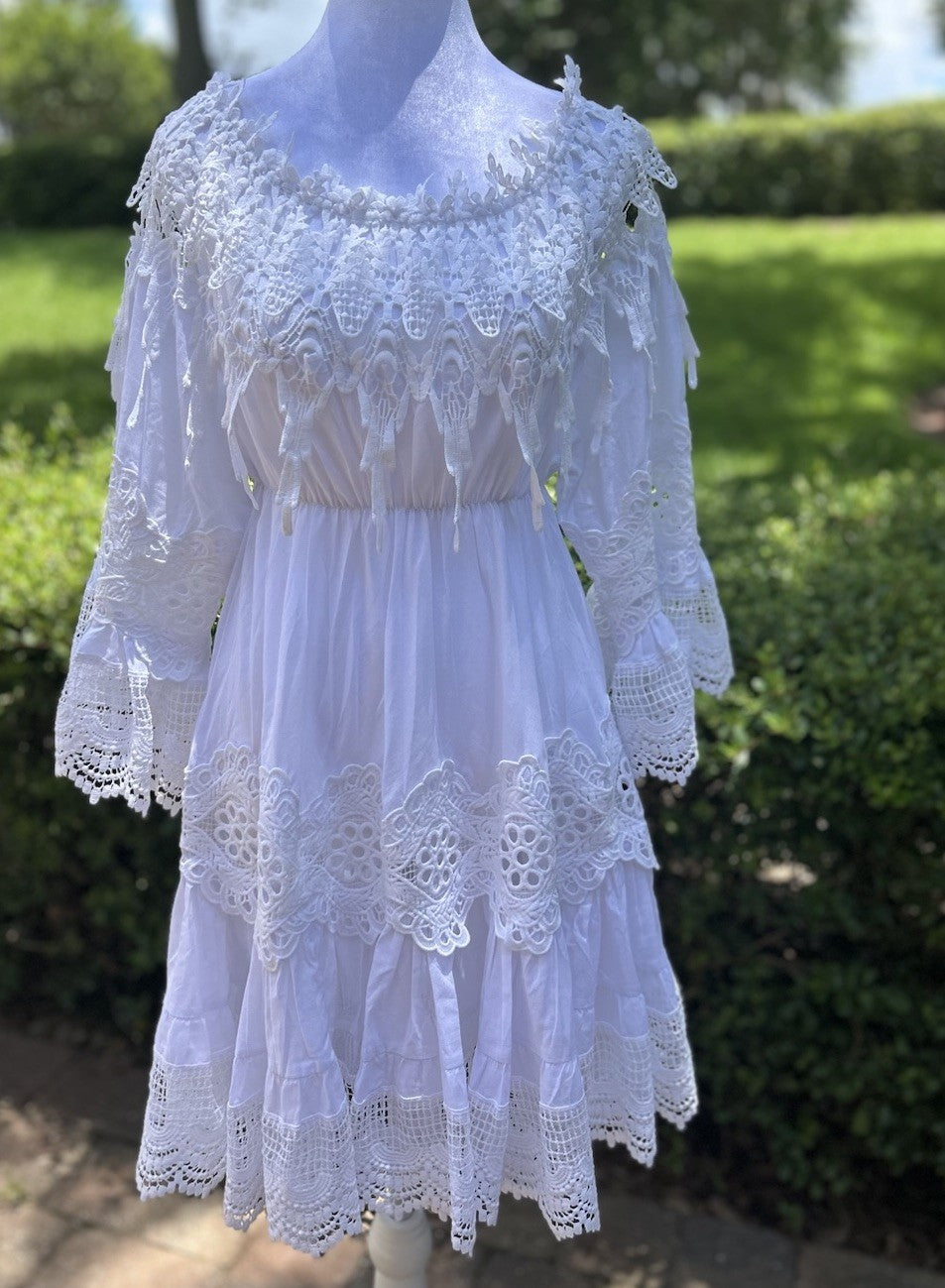 Antica Sartoria Short White Lace & Cotton Dress Gorgeous NWT O/S