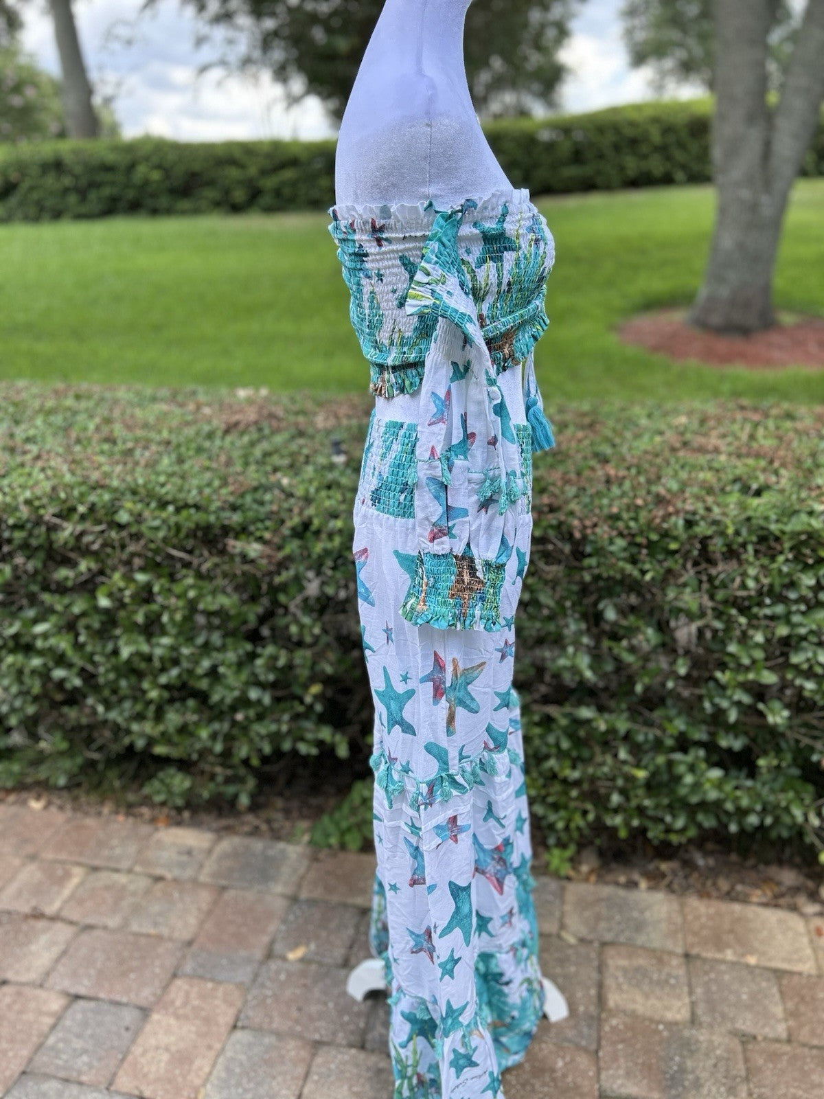 Antica Sartoria 2024 Starfish Top & Pants Set Blue & White Nwt O/S