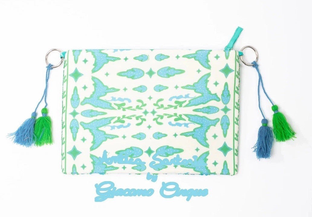 Antica Sartoria 2025 Limoncello Beaded Aqua Clutch 2025 NWT