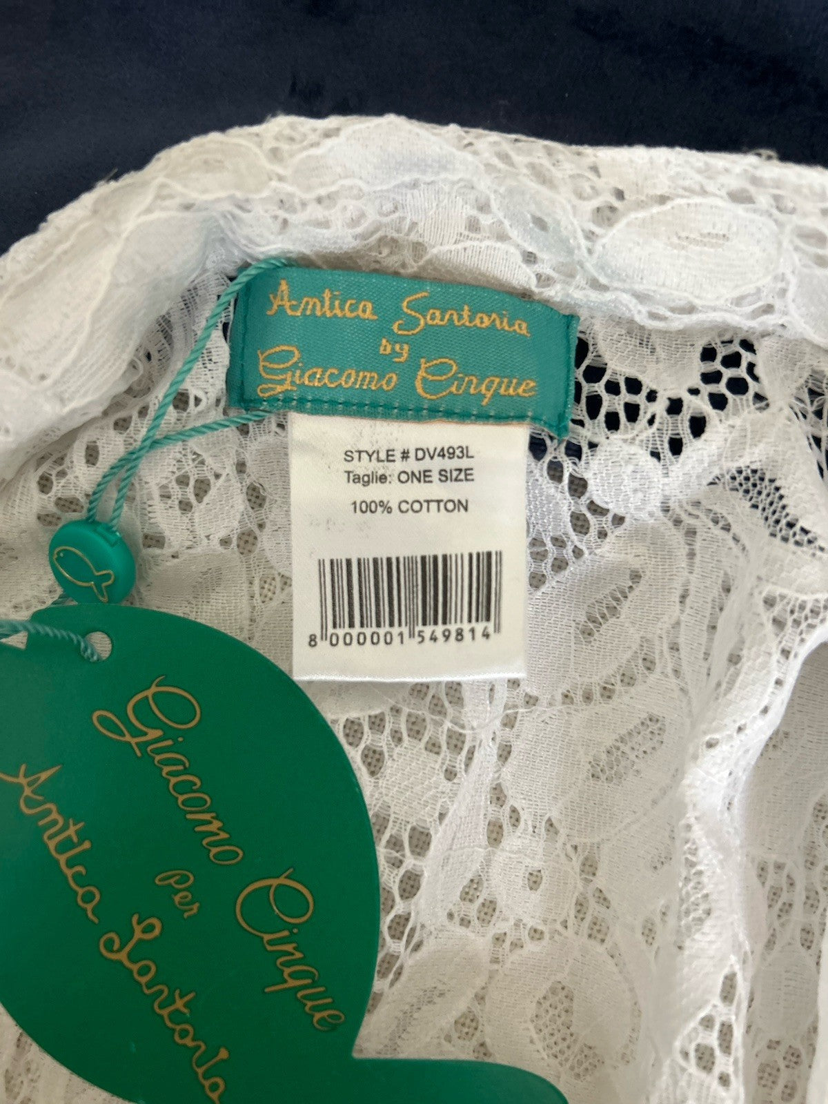 Antica Sartoria Gorgeous White Long V Neck Lace Dress With Bell Sleeve NWT O/S