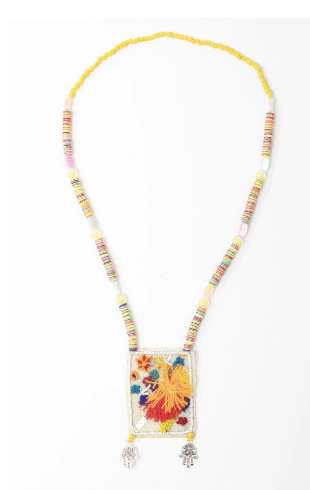 Antica Sartoria 2025 Khamsa Orange Red White Beaded Lovely Necklace Nwt