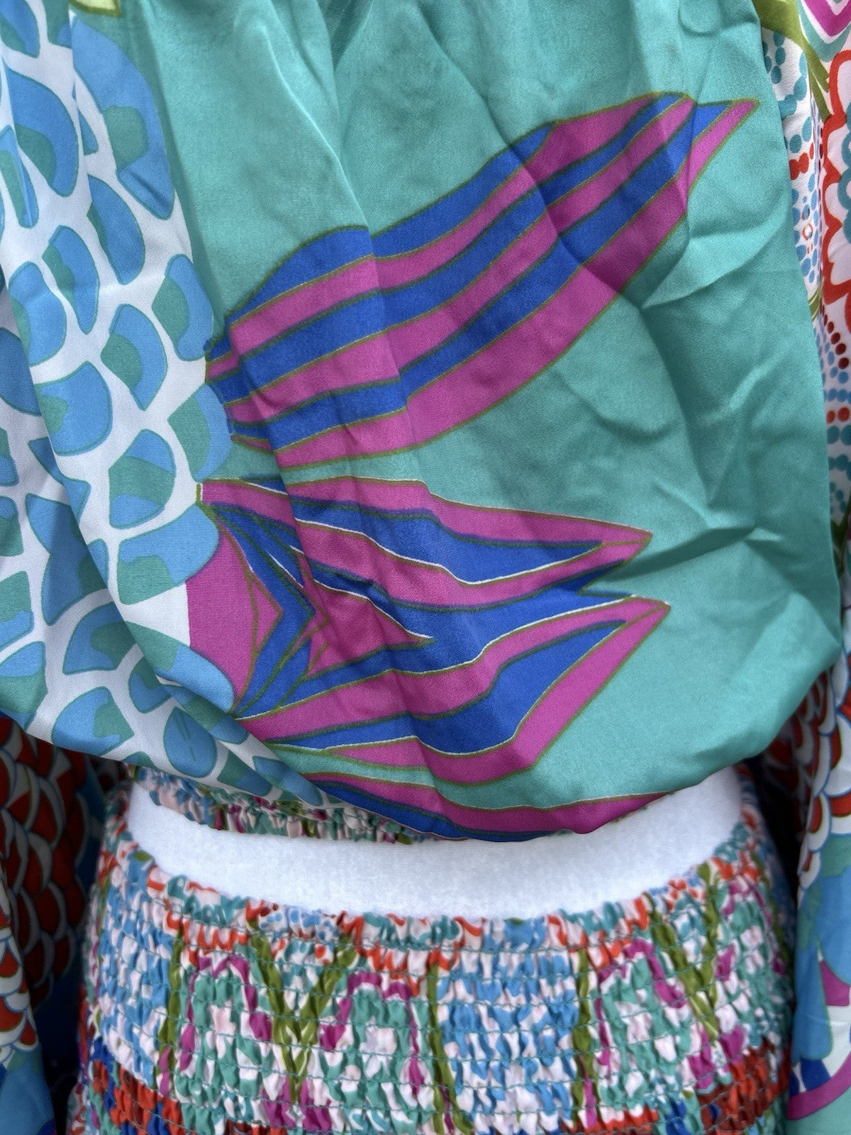 ANTICA SARTORIA 2024 AQUA FLOWERS PANTS SET O/S NWT BEAUTIFUL