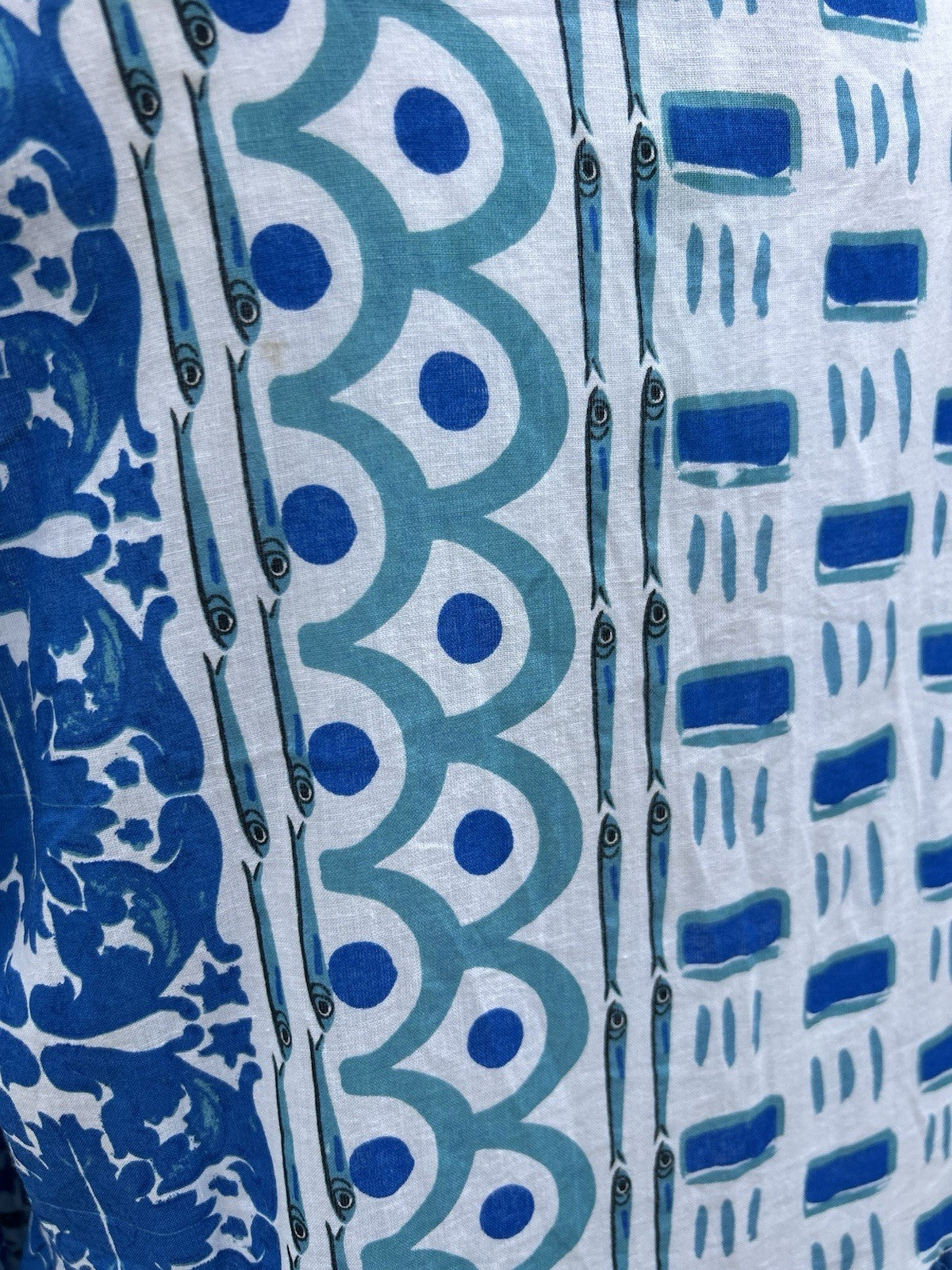 ANTICA SARTORIA 2024 BLUE & WHITE TRULLI HOUSES SHORT DRESS NWT O/S
