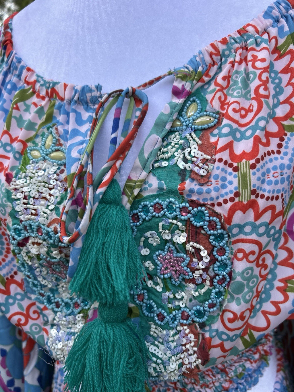 ANTICA SARTORIA 2024 AQUA FLOWERS PANTS SET O/S NWT BEAUTIFUL