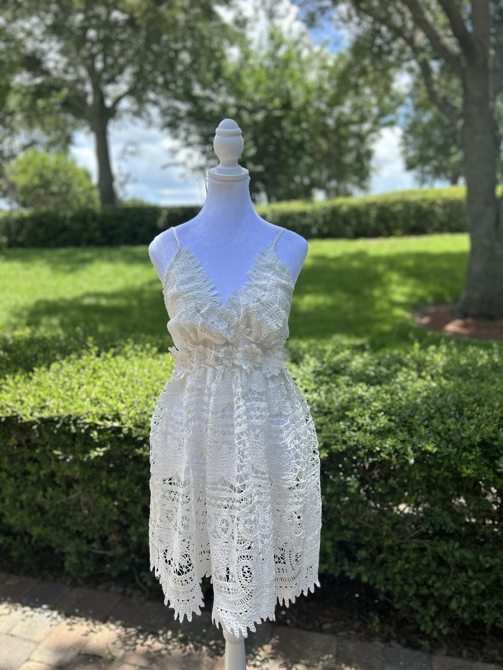 Antica Sartoria White Crochet Knitted Dress Stunning NWT O/S GORGEOUS