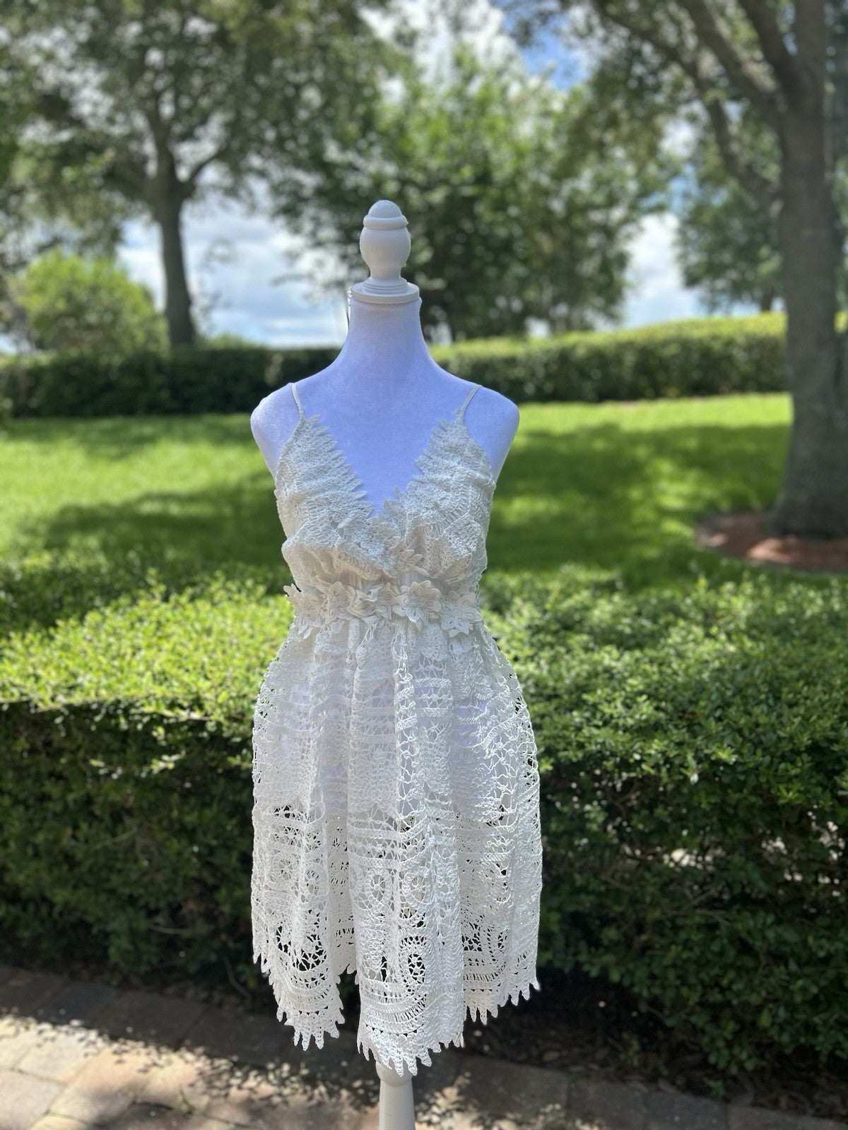 Antica Sartoria White Crochet Knitted Dress Stunning NWT O/S GORGEOUS