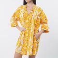 Antics Sartorial 2025 Yellow & White Button Front Kaftan Shirt L/xl NWT