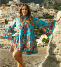 Antica Sartoria 2026 Blue & Red Starfish & Corol Gorgeous Dress Nwt O/S