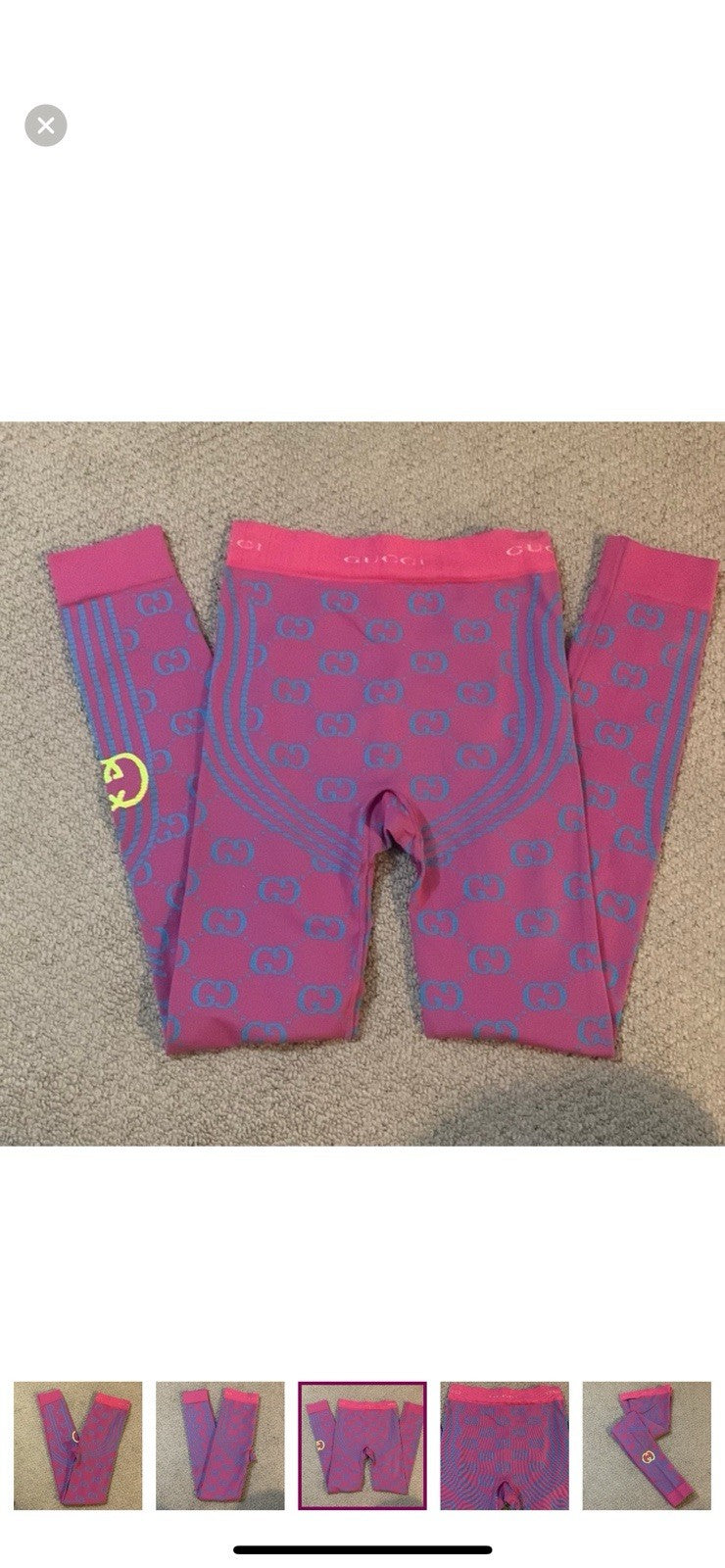 GUCCI LOVE PARADE PINK BLUE LEGGINGS UNISEX NWT SIZE SMALL