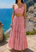 Antica Sartoria Pink & White Long Skirt & cropped Top NWT O/S Beautiful