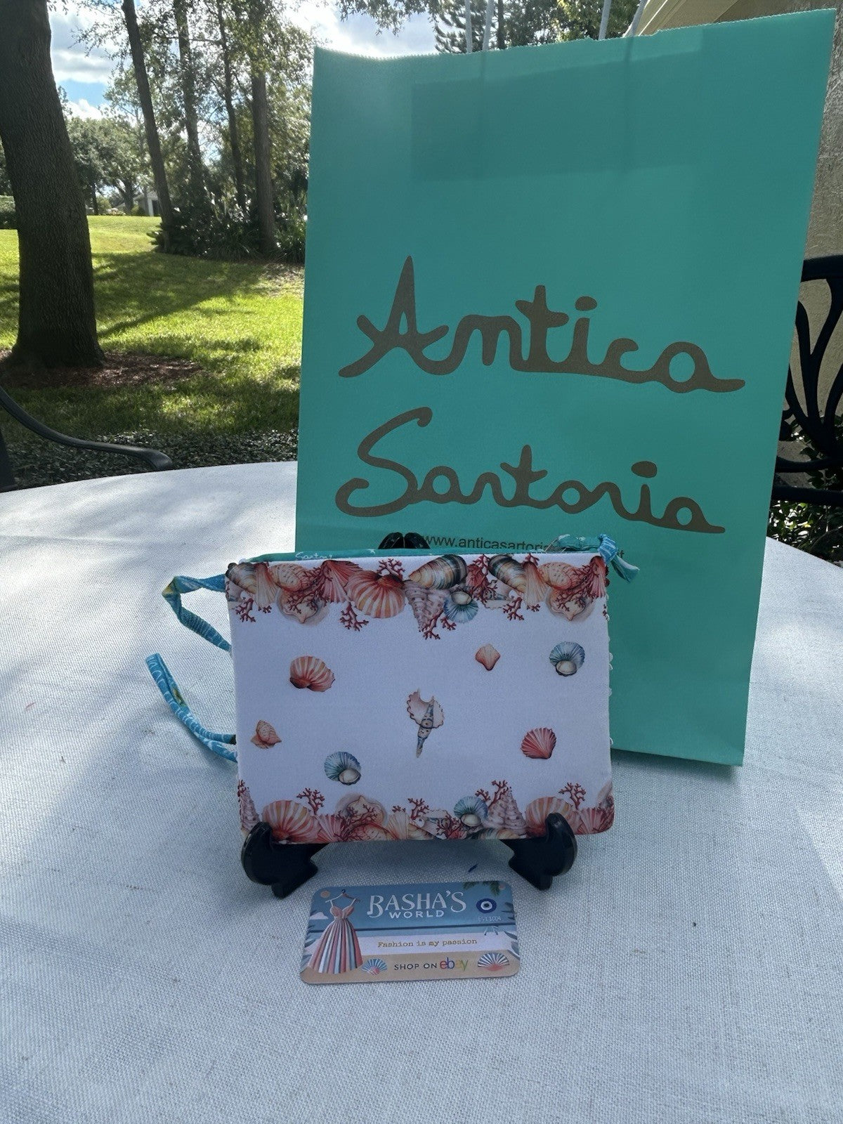 Antica Sartoria 2025 Coral Seashells Beaded Mini Clutch Nwt