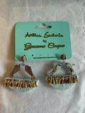 Antica Sartoria Aqua & Gold Earrings Nwt