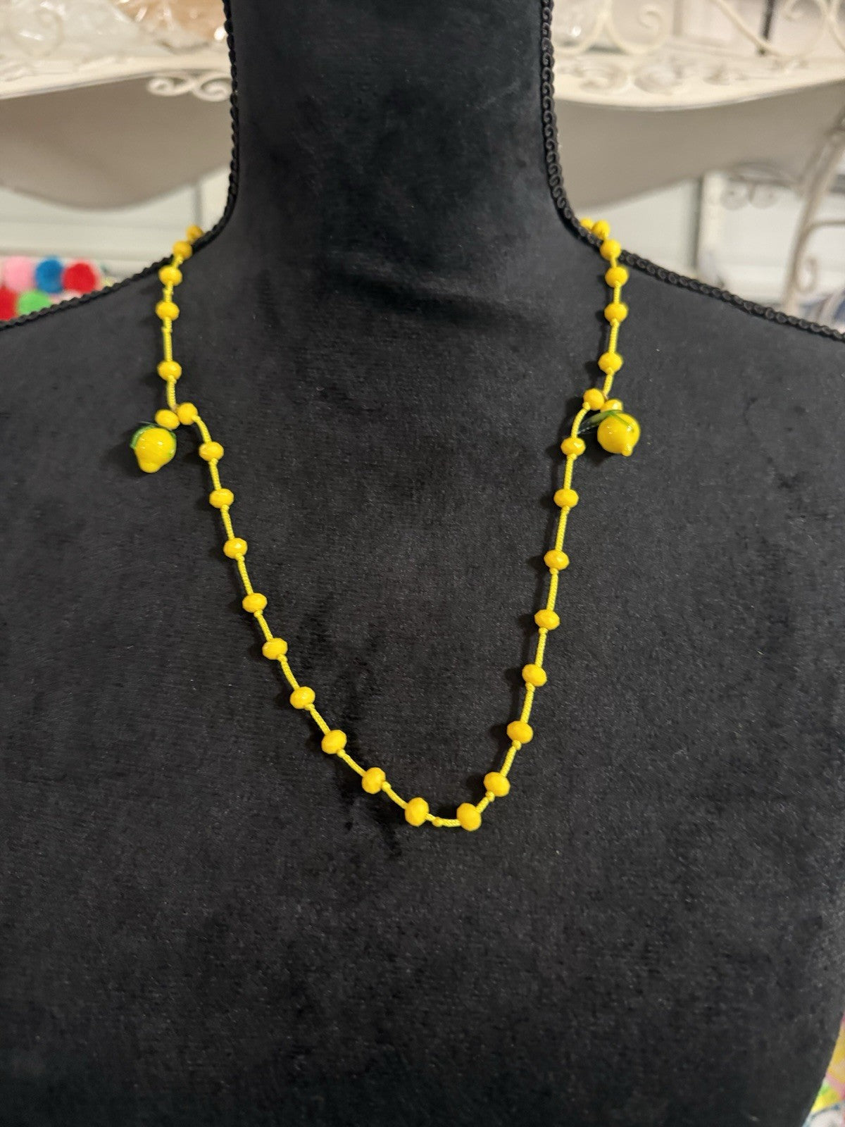 Antica Sartoria 2025 Yellow Lemon Lemon Beaded Necklace Nwt