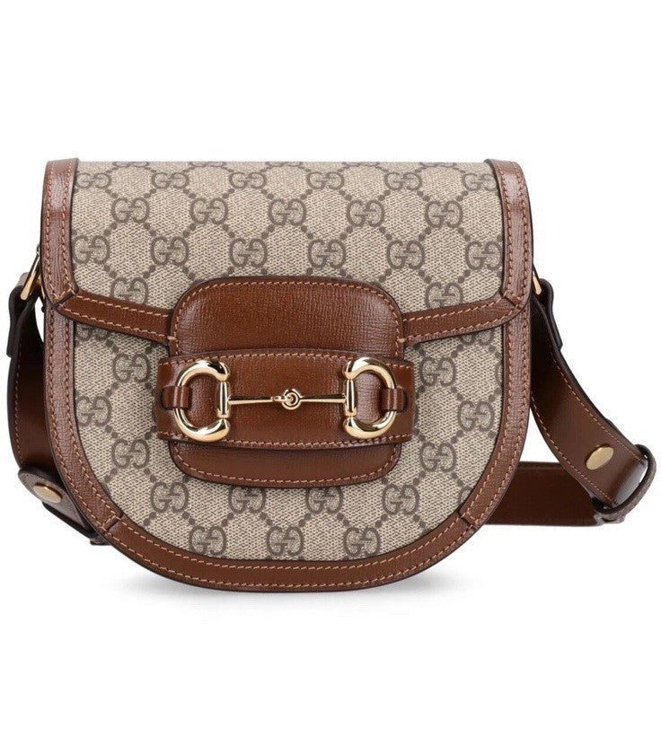 Gucci GG Supreme Horsebit 1955 Mini Rounded Shoulder Bag NEW
