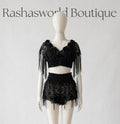 Antica Sartoria 2024 Black Lace Top & Shorts Set O/S NWT