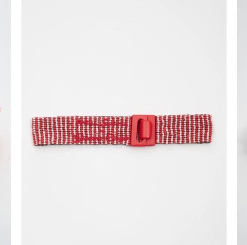 Antica Sartoria Red Expandable Belt Nwt O/S