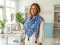 Antica Sartoria Blue & White Triangle Cotton Scarf Bandana Belt Nwt