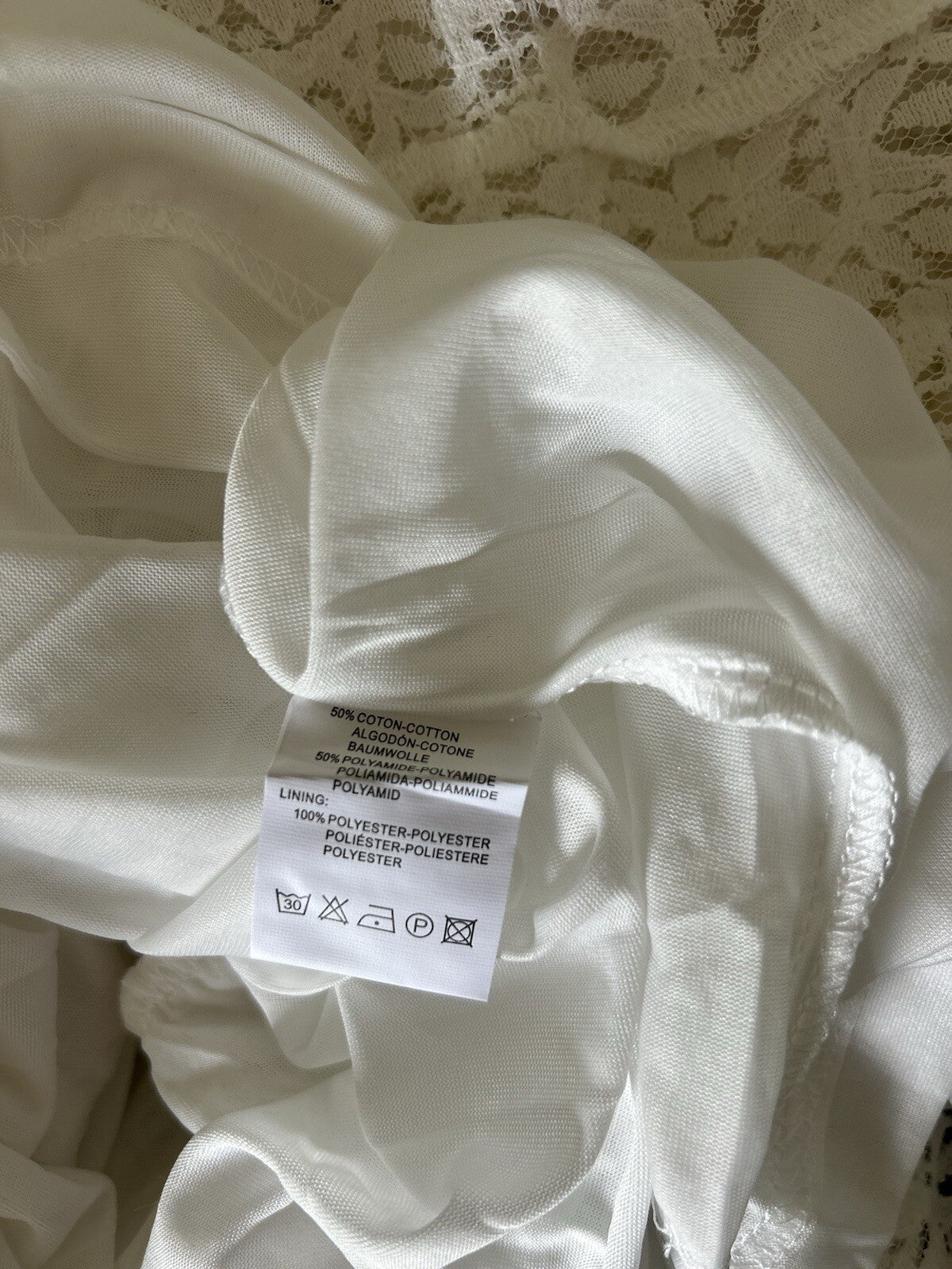 Made In Italy Like Antica Sartoria Beautiful Embroidered White Lace Like Dress L