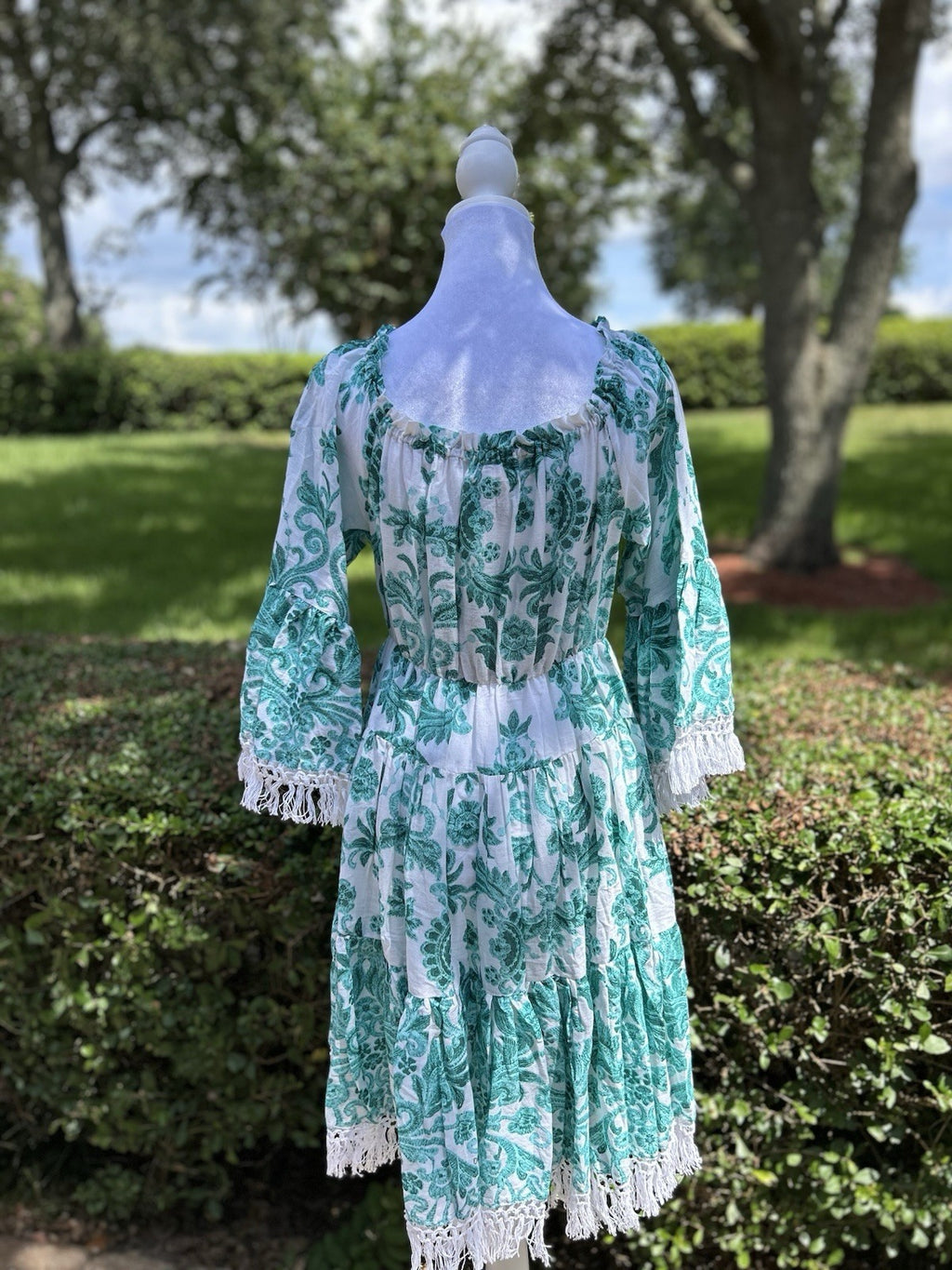 Antica Sartoria 2024 Beaded Off Shoulder Aqua & White Beautiful Dress Nwt O/S
