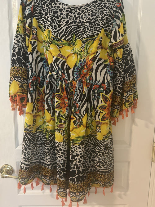 Antica Sartoria 2023 Lemon Orange And Zebra Dress NWT O/S