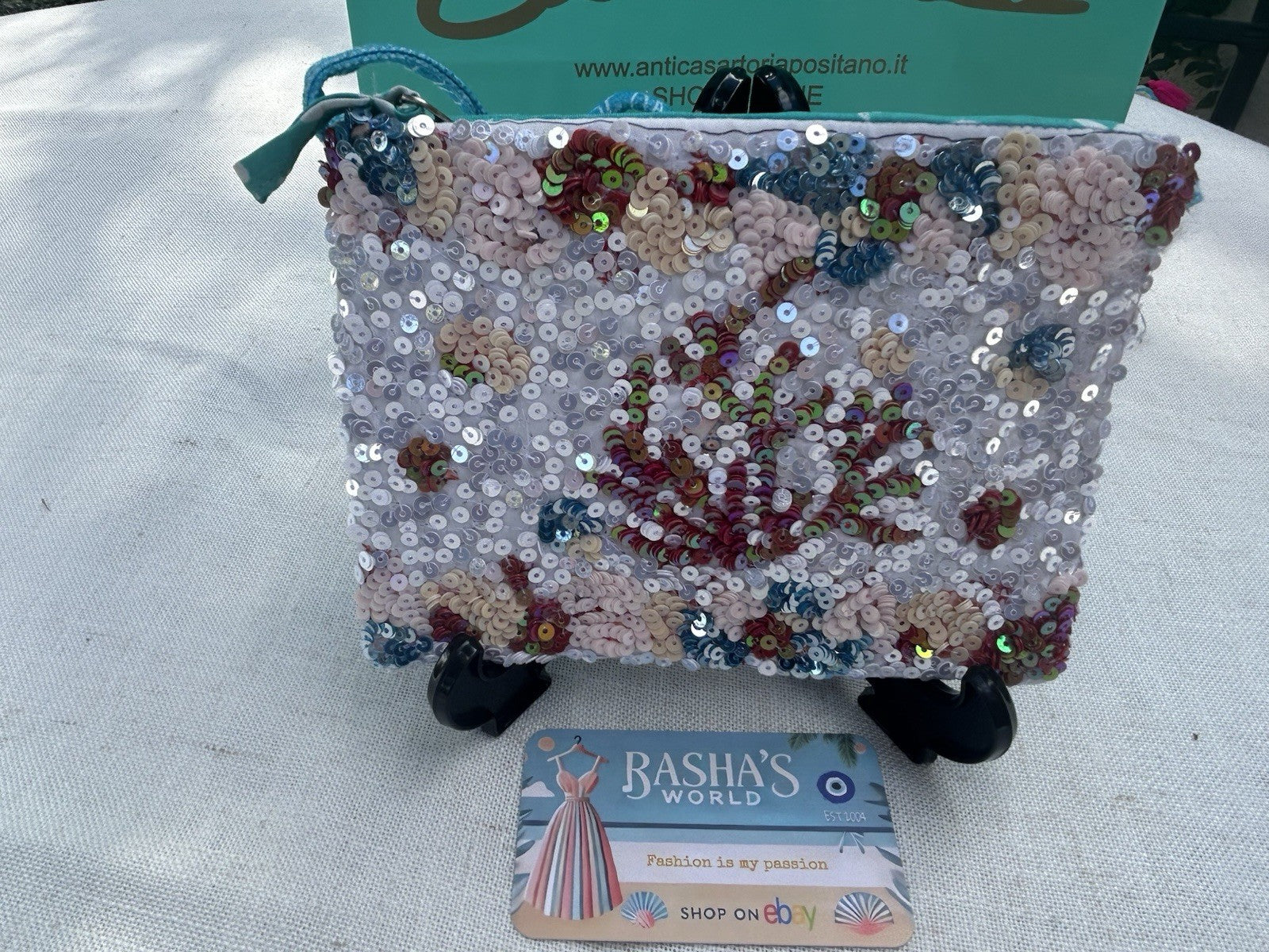 Antica Sartoria 2025 Coral Seashells Beaded Mini Clutch Nwt