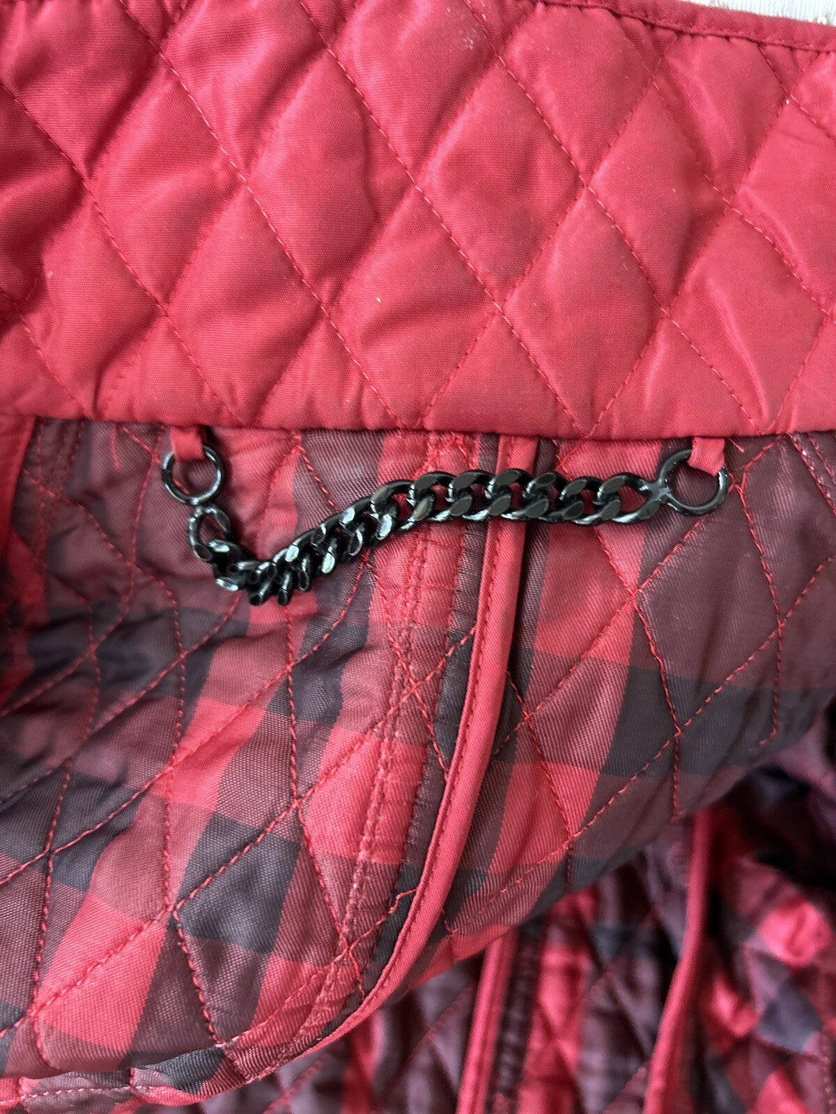 Women Burberry Checks Red Jacket Size 8 Zipper