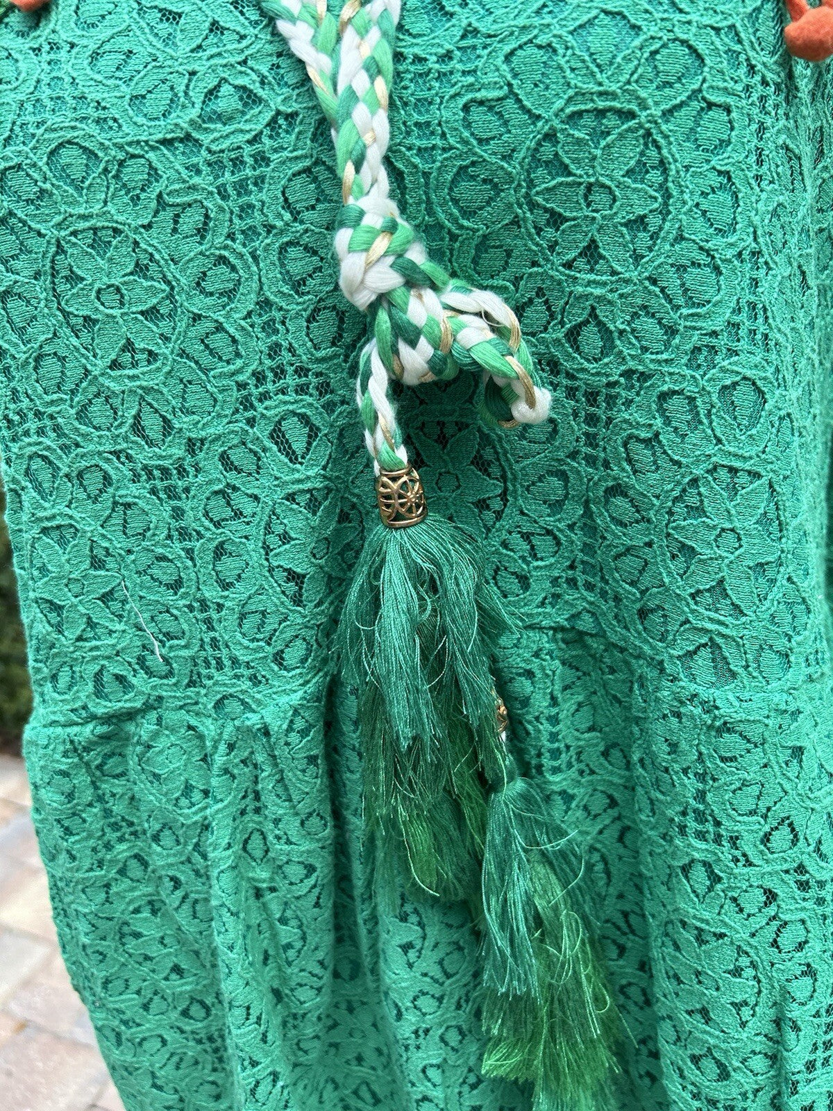 Made In Italy Dress Like Antica Sartoria Embroidered Gorgeous Green M